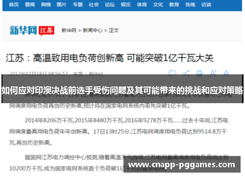 如何应对印澳决战前选手受伤问题及其可能带来的挑战和应对策略